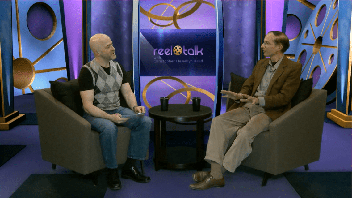 From L to R: Christopher Llewellyn Reed, “Reel Talk” host, with Mike Giuliano, his fourth guest.
