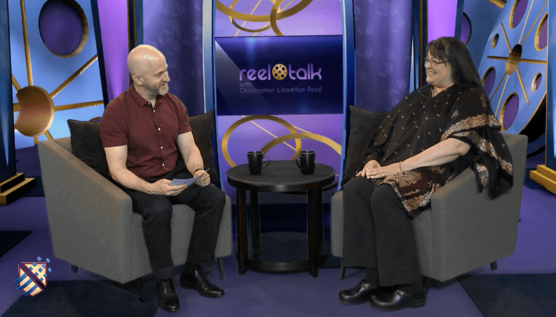 Christopher Llewellyn Reed, “Reel Talk” host, w/Marie Westhaver, Howard Community College’s Director of Film, Humanities & Interdisciplinary Arts